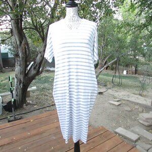 Gray Striped Maxi Dress